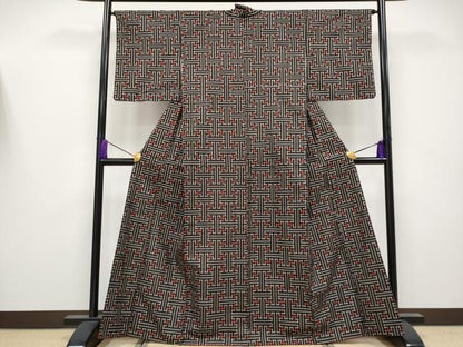 平和屋着物●希少　本場大島紬　龍郷絣　秋名バラ　逸品　CYAA4152s6