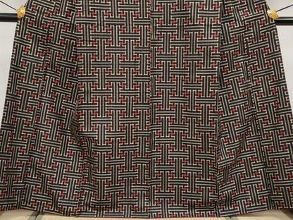 平和屋着物●希少　本場大島紬　龍郷絣　秋名バラ　逸品　CYAA4152s6