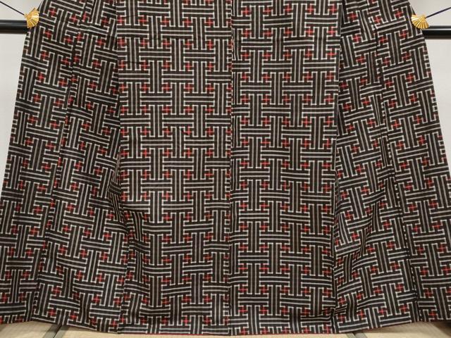 平和屋着物●希少　本場大島紬　龍郷絣　秋名バラ　逸品　CYAA4152s6