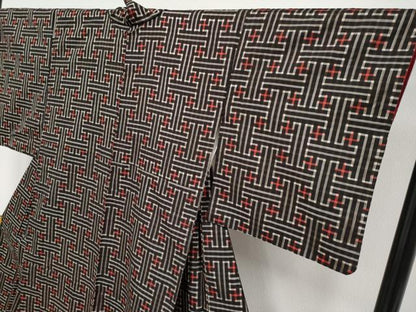 平和屋着物●希少　本場大島紬　龍郷絣　秋名バラ　逸品　CYAA4152s6