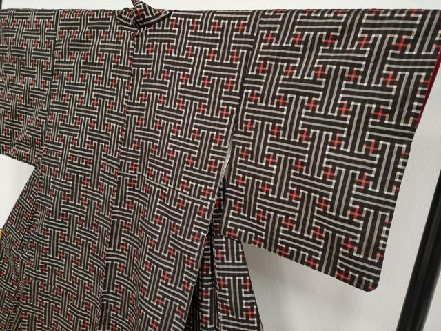平和屋着物●希少　本場大島紬　龍郷絣　秋名バラ　逸品　CYAA4152s6