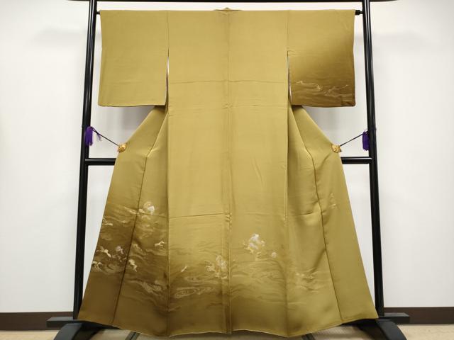 平和屋着物●極上　金彩友禅　卓越技能者・名工・和田光正　訪問着　寿光織　立波文　金銀糸　鈴乃屋扱い　逸品　CYAA4155s6