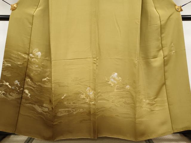 平和屋着物●極上　金彩友禅　卓越技能者・名工・和田光正　訪問着　寿光織　立波文　金銀糸　鈴乃屋扱い　逸品　CYAA4155s6