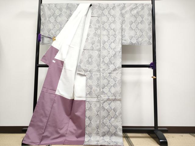 平和屋本店●極上 本場大島紬 花菱文 総絣 車輪梅工芸 証紙付き 逸品 未使用 CYAA4156s6