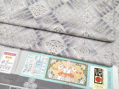 平和屋本店●極上 本場大島紬 花菱文 総絣 車輪梅工芸 証紙付き 逸品 未使用 CYAA4156s6