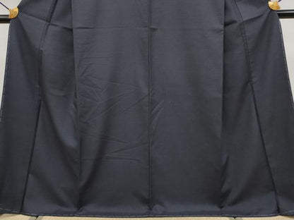 平和屋着物●極上　結城紬　色無地　濃紺地　証紙付き　逸品　未使用　CYAA4157s6