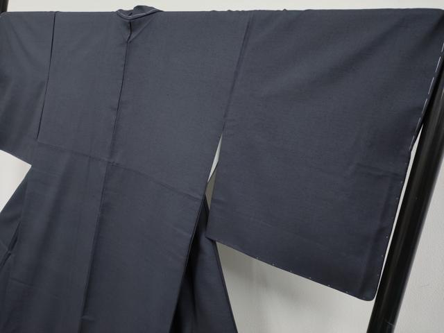 平和屋着物●極上　結城紬　色無地　濃紺地　証紙付き　逸品　未使用　CYAA4157s6