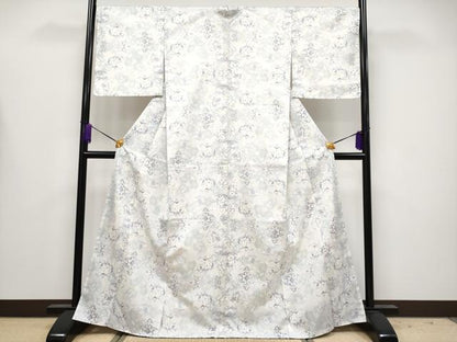 平和屋本店●極上　本場大島紬　白大島　9マルキ　白凰　彩陽花紋　窪田織物謹製　ほていや扱い　証紙付き　逸品　未使用　CYAA4159s6