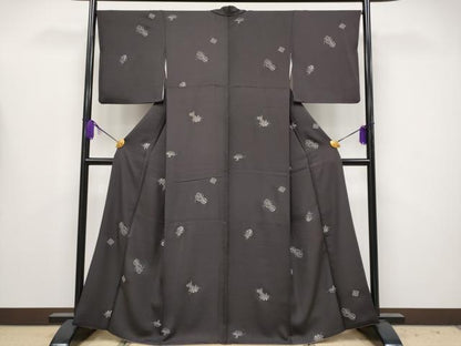 平和屋着物●極上　印傳　小紋　宝尽くし　赤墨色地　逸品　CYAA4161s6