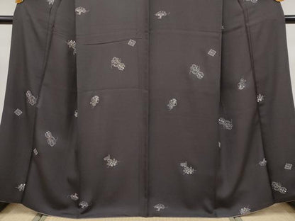 平和屋着物●極上　印傳　小紋　宝尽くし　赤墨色地　逸品　CYAA4161s6