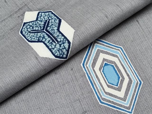 平和屋着物●極上　東京友禅　木下冬彦　紬　亀甲柄　煤色地　逸品　CYAA4164s6