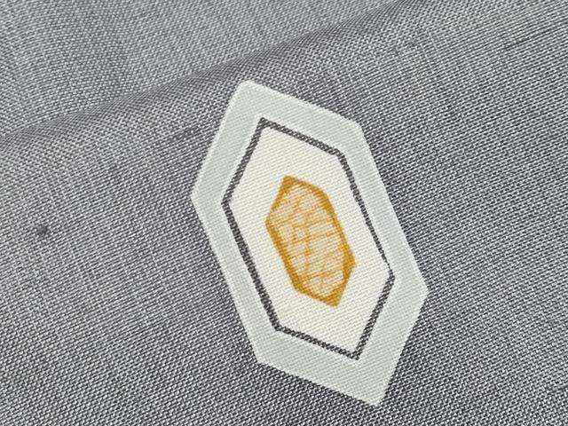平和屋着物●極上　東京友禅　木下冬彦　紬　亀甲柄　煤色地　逸品　CYAA4164s6