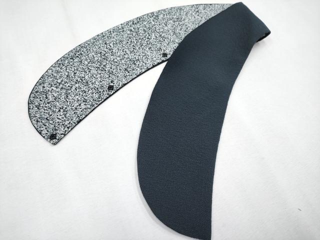 平和屋着物＃極上　コート作家　三本賢　道中着　ロング丈　あられ文　たたき染め　濃紺地　衿付き　逸品　CYAA4170s6