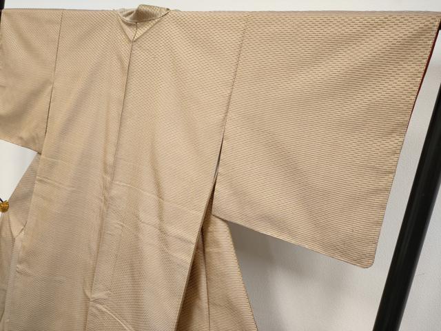 平和屋本店●極上　山下八百子　本場黄八丈　市松綾織　紬　逸品　CYAA4171s6