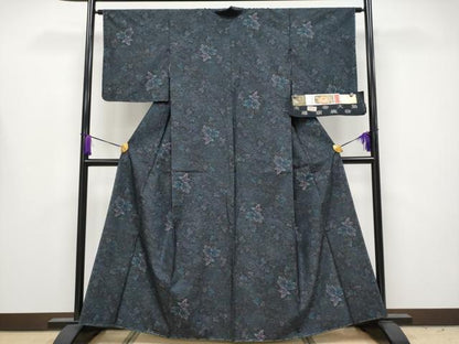 平和屋着物●極上　都喜ヱ門　本場大島紬　泥染め　蔦の葉花文　藤絹織物謹製　証紙付き　逸品　未使用　CYAA4172s6