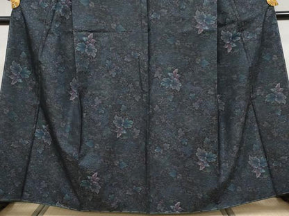 平和屋着物●極上　都喜ヱ門　本場大島紬　泥染め　蔦の葉花文　藤絹織物謹製　証紙付き　逸品　未使用　CYAA4172s6