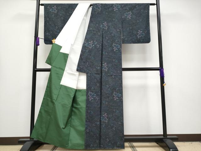 平和屋着物●極上　都喜ヱ門　本場大島紬　泥染め　蔦の葉花文　藤絹織物謹製　証紙付き　逸品　未使用　CYAA4172s6