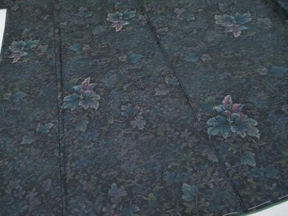 平和屋着物●極上　都喜ヱ門　本場大島紬　泥染め　蔦の葉花文　藤絹織物謹製　証紙付き　逸品　未使用　CYAA4172s6