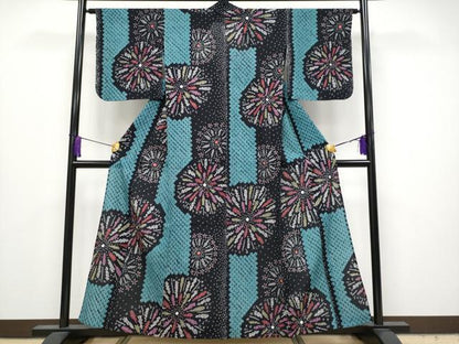 平和屋着物∴極上　夏物　浴衣　有松鳴海絞り　花火　綿　逸品　未使用　CYAA4174s6