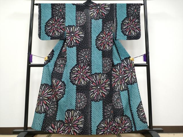 平和屋着物∴極上　夏物　浴衣　有松鳴海絞り　花火　綿　逸品　未使用　CYAA4174s6