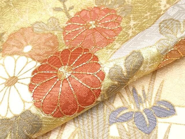 平和屋本店●極上　皇室献上作家　藤井寛　訪問着　駒刺繍　雲重ね風景文　金彩　灰梅色地　逸品　CYAA4177s6