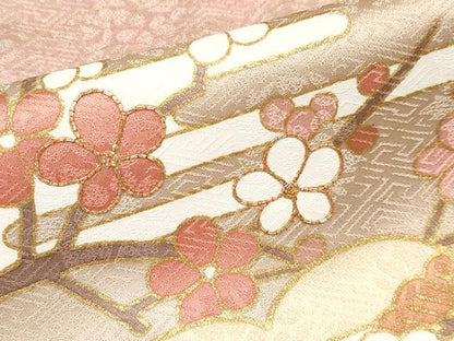 平和屋本店●極上　皇室献上作家　藤井寛　訪問着　駒刺繍　雲重ね風景文　金彩　灰梅色地　逸品　CYAA4177s6