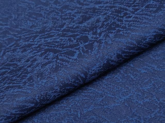平和屋着物●極上　色無地　本藍染　霞地紋　鉄紺色地　逸品　未使用　CYAA4179s6