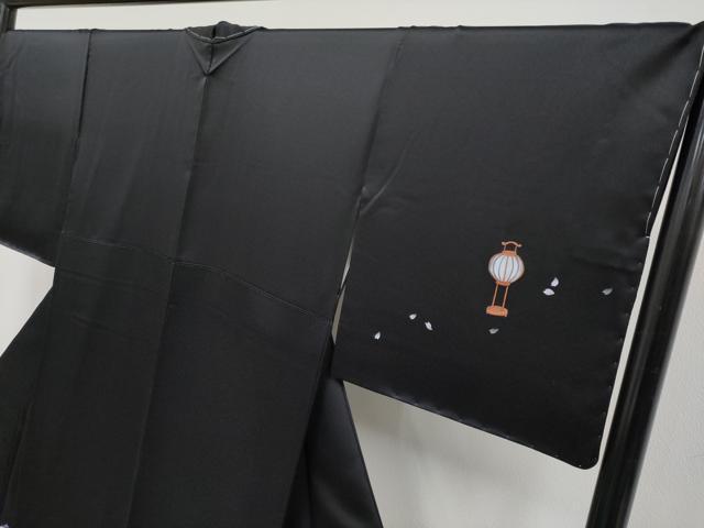 平和屋本店●極上　訪問着　手描き　人物文　黒地　逸品　未使用　CYAA4183s6