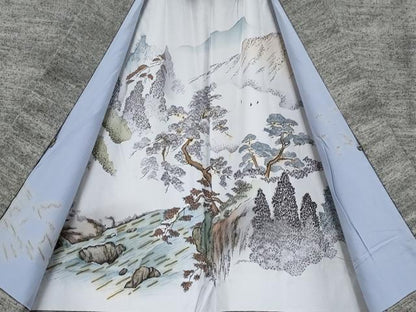 平和屋本店●極上 男性 紬 アンサンブル キングサイズ 色無地 鈍色地 逸品 CYAA4187s6