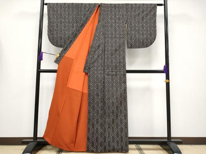 平和屋着物●希少　本場大島紬　龍郷絣　秋名バラ　アンサンブル　逸品　CYAA4189s6