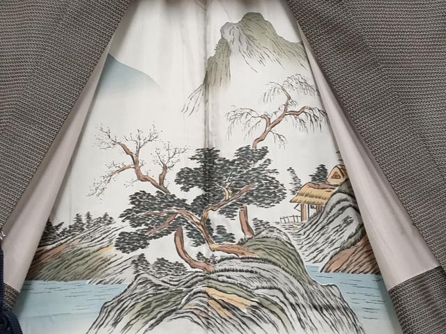 平和屋本店●極上 男性 本場大島紬 アンサンブル キングサイズ 100亀甲 総詰め 逸品 CYAA4191s6