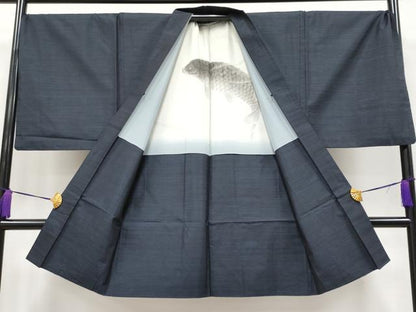 平和屋着物●極上　男性　本場大島紬　アンサンブル　キングサイズ　80亀甲　総詰め　逸品　CYAA4192s6