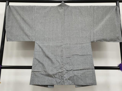 平和屋本店●極上 男性 紬 アンサンブル キングサイズ 薄墨色地 逸品 未使用 CYAA4195s6