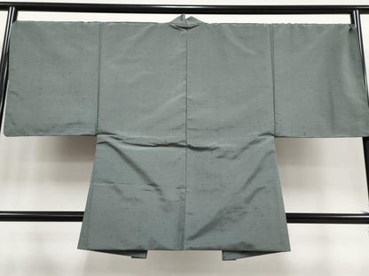 平和屋着物●極上　男性　紬　アンサンブル　色無地　豆がら茶色地　逸品　CYAA4197s6