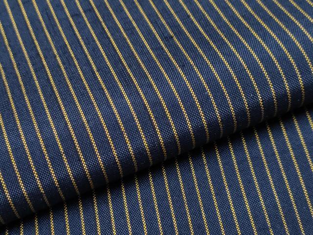平和屋着物●極上　紬　アンサンブル　縞　濃紺地　逸品　CYAA4199s6