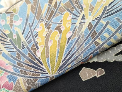 平和屋本店●極上 本加賀友禅作家 宮野勇造 黒留袖 枝花文 暈し染め 逸品 CYAA4202s6