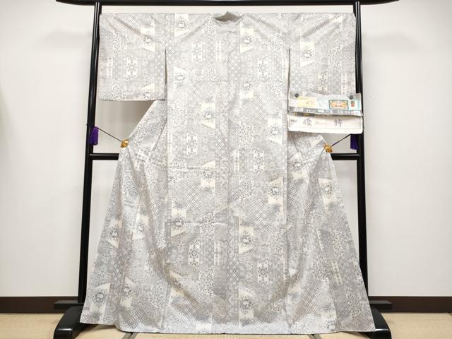 平和屋本店●極上　本場大島紬　白大島　12マルキ　秘幻　優粋　証紙付き　逸品　未使用　CYAA4206s6