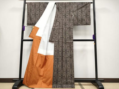 平和屋着物●極上　本場大島紬　7マルキ　麻の葉文様　逸品　未使用　CYAA4208s6