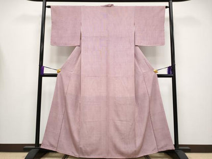 平和屋着物●極上　人間国宝 小宮康孝　江戸小紋　竹縞　蘇芳色×白　逸品　未使用　CYAA4212s6