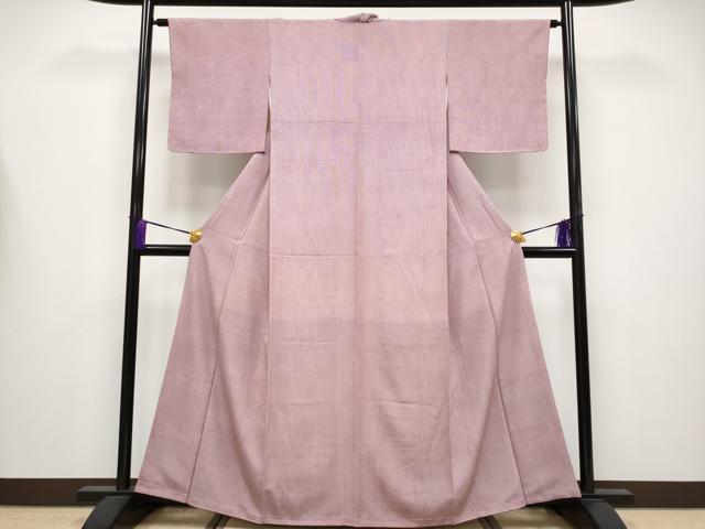 平和屋着物●極上　人間国宝 小宮康孝　江戸小紋　竹縞　蘇芳色×白　逸品　未使用　CYAA4212s6