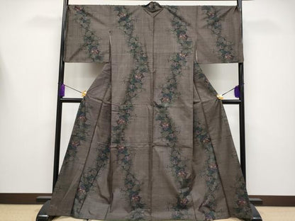 平和屋着物●極上　本場大島紬　9マルキ　枝花文　逸品　未使用　CYAA4213s6