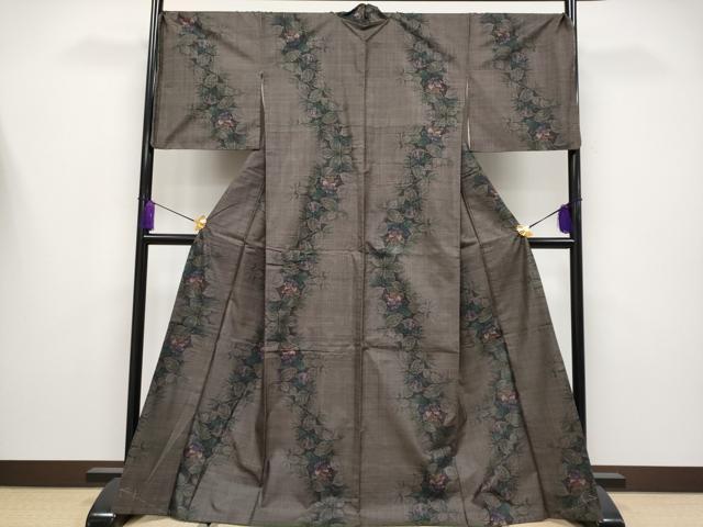 平和屋着物●極上　本場大島紬　9マルキ　枝花文　逸品　未使用　CYAA4213s6