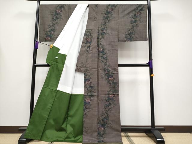 平和屋着物●極上　本場大島紬　9マルキ　枝花文　逸品　未使用　CYAA4213s6