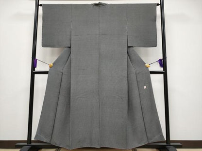 平和屋着物●極上　江戸小紋　作家物　角通し　黒地　逸品　未使用　CYAA4214s6
