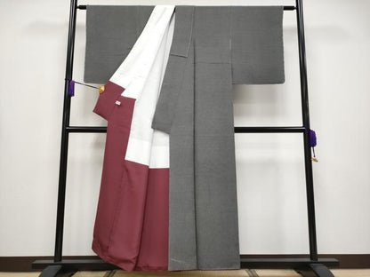 平和屋着物●極上　江戸小紋　作家物　角通し　黒地　逸品　未使用　CYAA4214s6