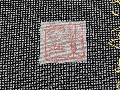 平和屋着物●極上　江戸小紋　作家物　角通し　黒地　逸品　未使用　CYAA4214s6