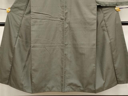 平和屋着物●極上　男性　西陣　お召　吉野間道　草衣　茶喜謹製　反端付き　CYAA4217s6
