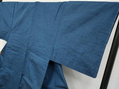 平和屋着物●極上　男性　紬　色無地　濃紺地　逸品　未使用　CYAA4218s6