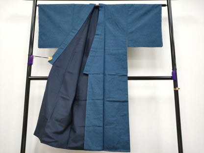 平和屋着物●極上　男性　紬　色無地　濃紺地　逸品　未使用　CYAA4218s6