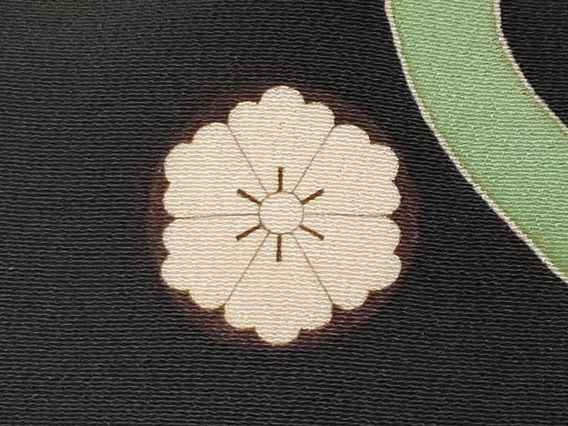 平和屋着物●極上　アンティーク　大正ロマン　振袖　駒刺繍　檜扇吉祥花文　金彩　逸品　CYAA4220s6